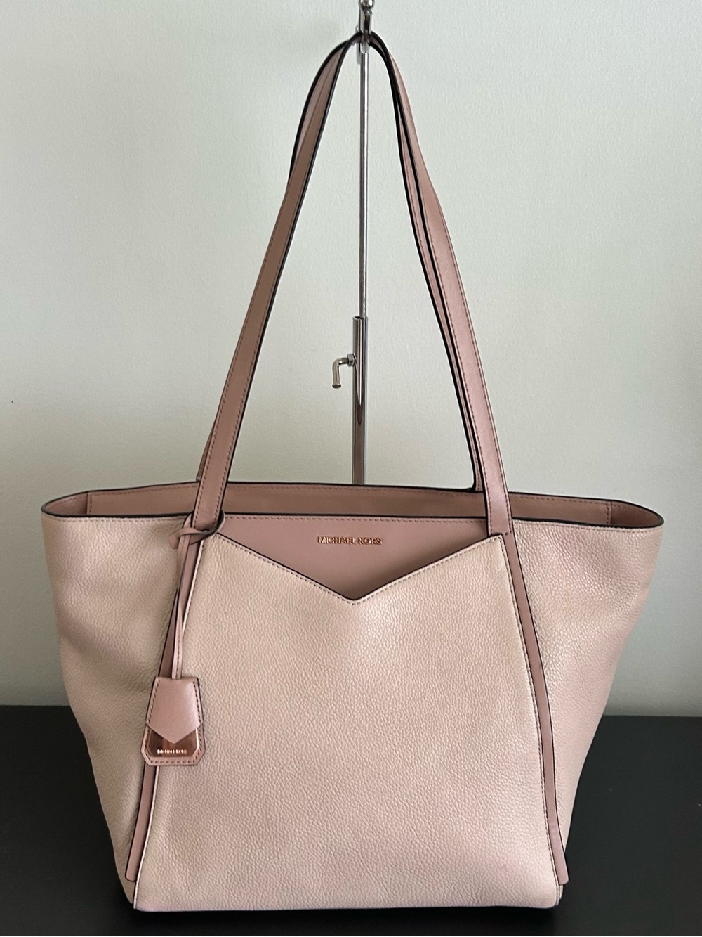 Michael Kors Pink Leather Tote Shoulder bag structured everyday bag - Picture 3 of 13
